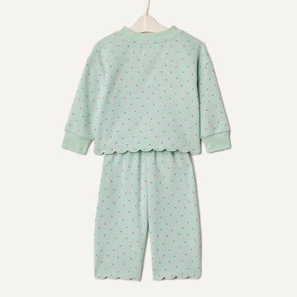 Amazon Essentials x Sofia Grainge Toddlers and Baby Girls' French Terry Sweatshirt Pant and Top Set