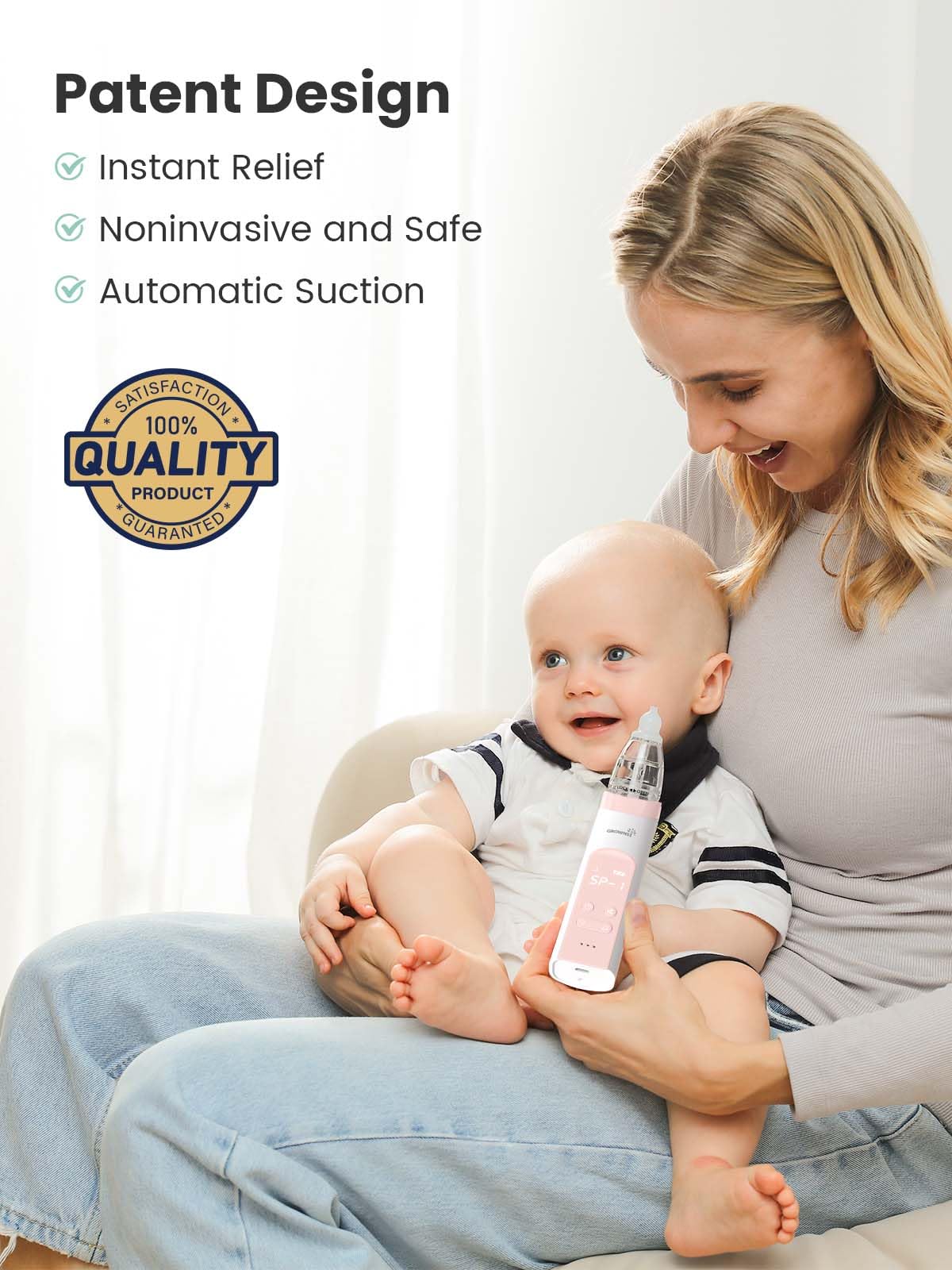 GROWNSY Nasal Aspirator for Baby, Electric Nose Sucker, Powerful Suction