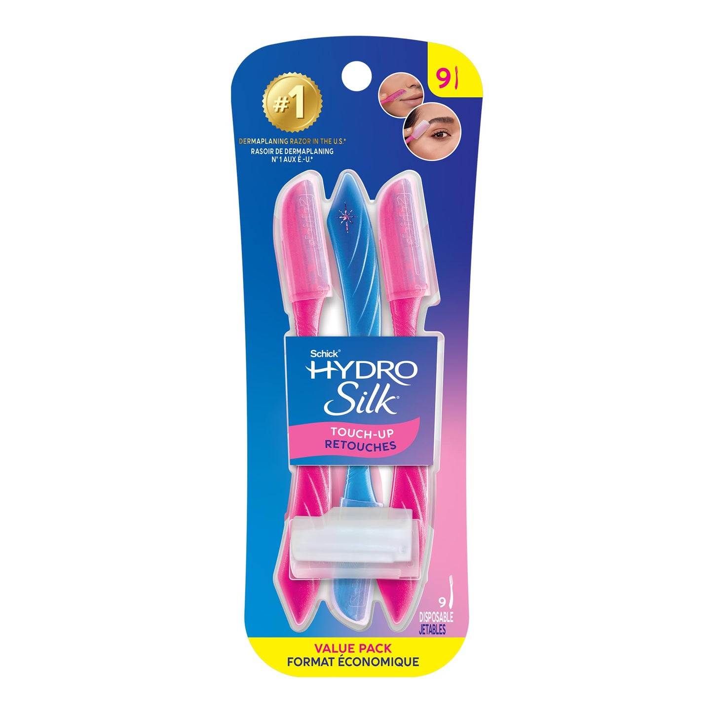 Schick Hydro Silk Touch-Up Dermaplane Razor for Women Face, 3 ct