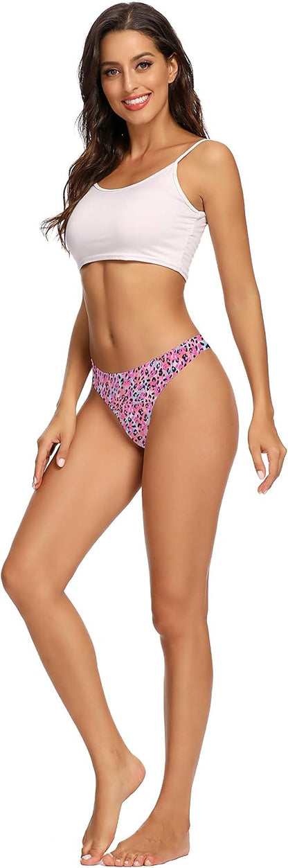 voenxe Seamless Women Underwear Thongs,No Show Ladies Workout Thong,5 Pack
