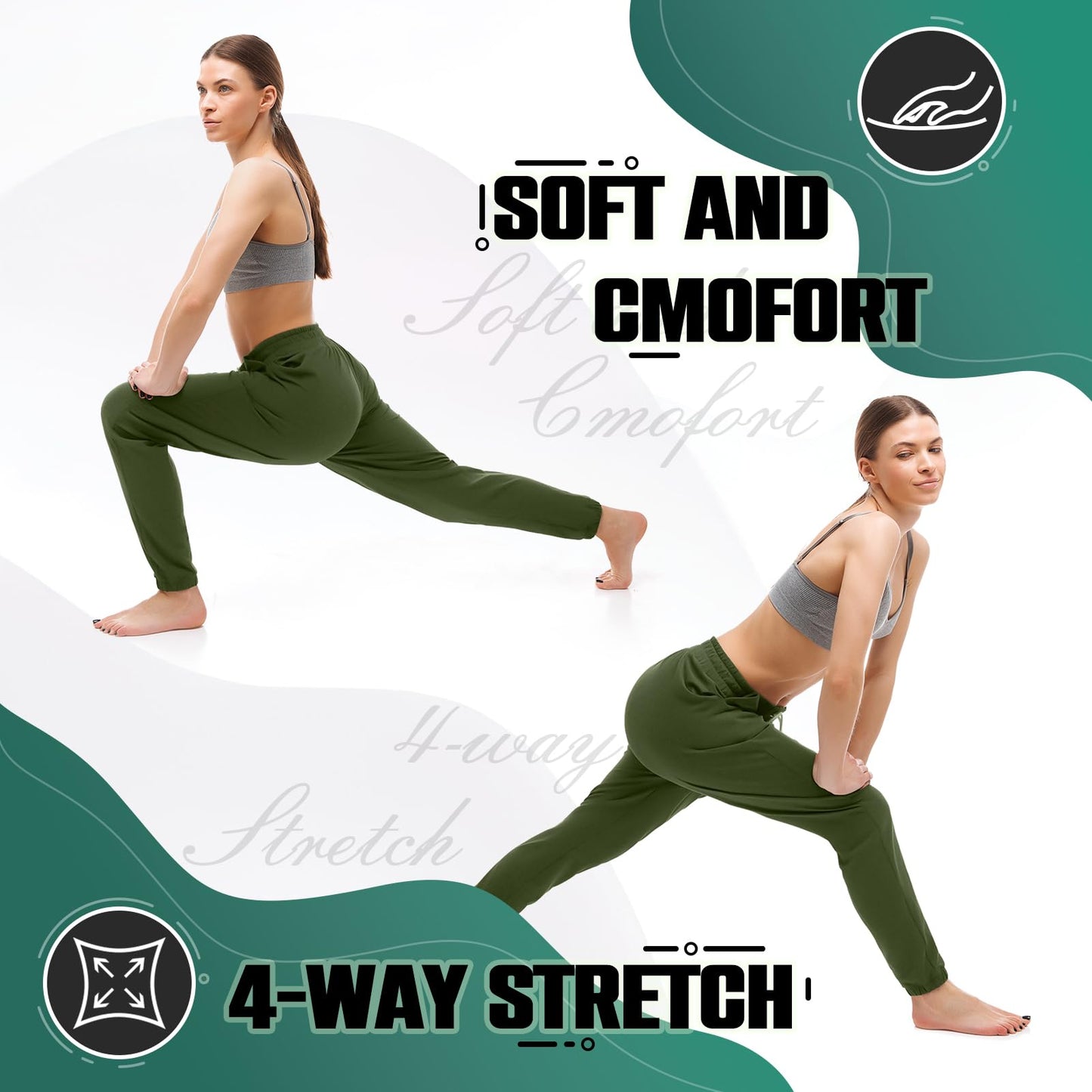 Walifrey Joggers with Pockets, Drawstring Sweatpants Women