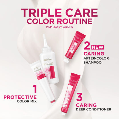 L'Oreal Paris Excellence Crème Permanent Hair Dye, Triple Care Hair Color with Hyaluronic Acid for 100% Gray Coverage, 4 Dark Brown, 1 Kit (Packaging May Vary)