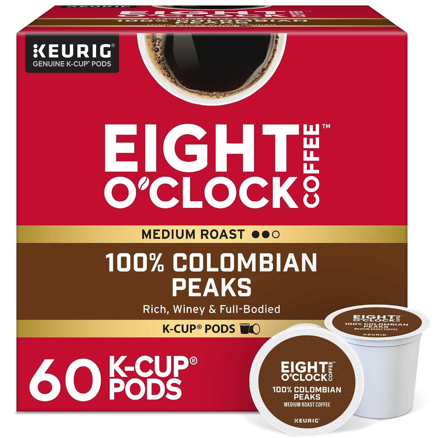 Eight O'Clock Coffee Hazelnut, Single-Serve Keurig K-Cup Pods, Flavored Medium Roast Coffee Pods, 96 Count