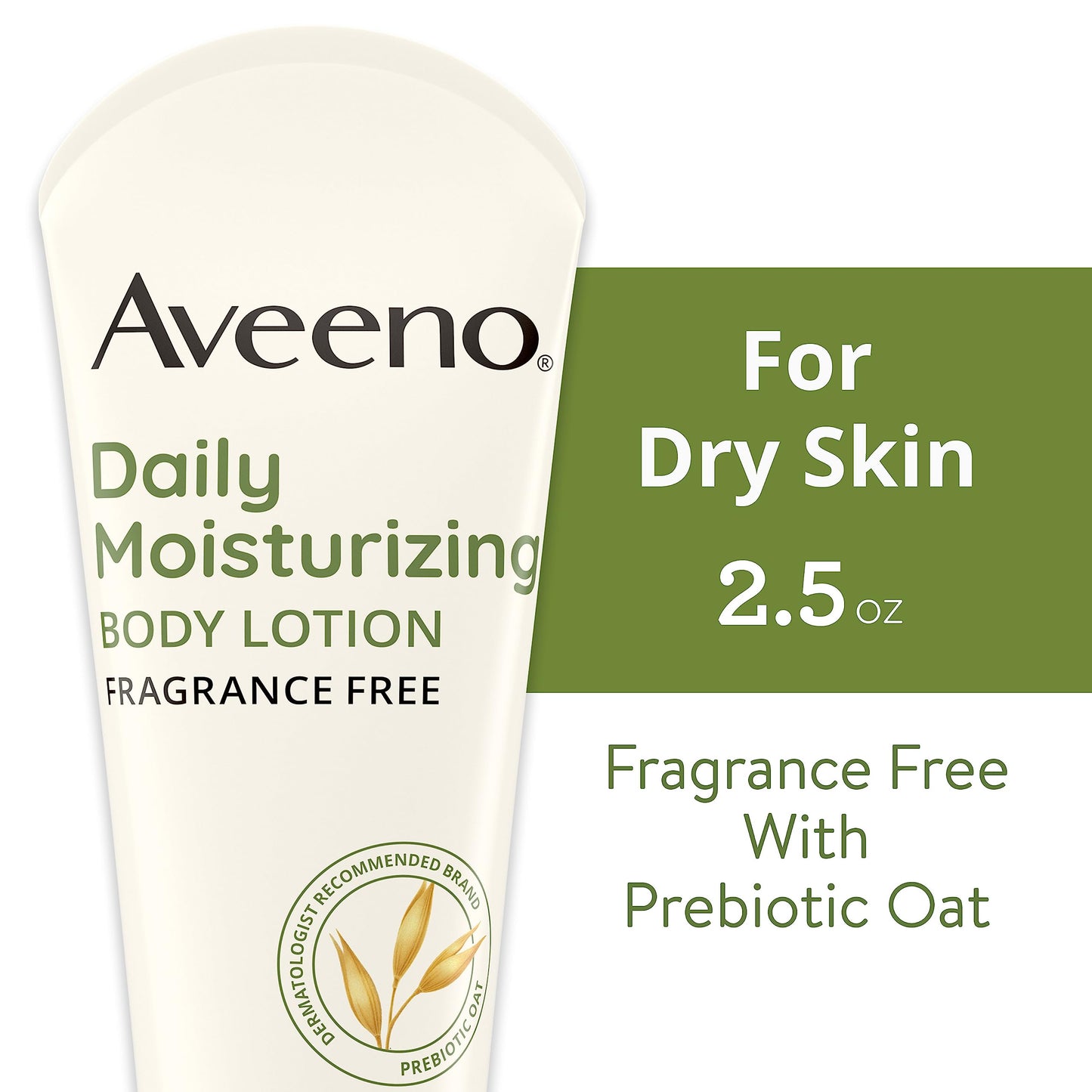 Aveeno Daily Moisturizing Body Lotion for Normal to Dry Skin, Moisturizer with Soothing Prebiotic Oat, Non Greasy, Non Comedogenic, Fragrance Free Body Lotion for Women & Men, 18 Fl Oz