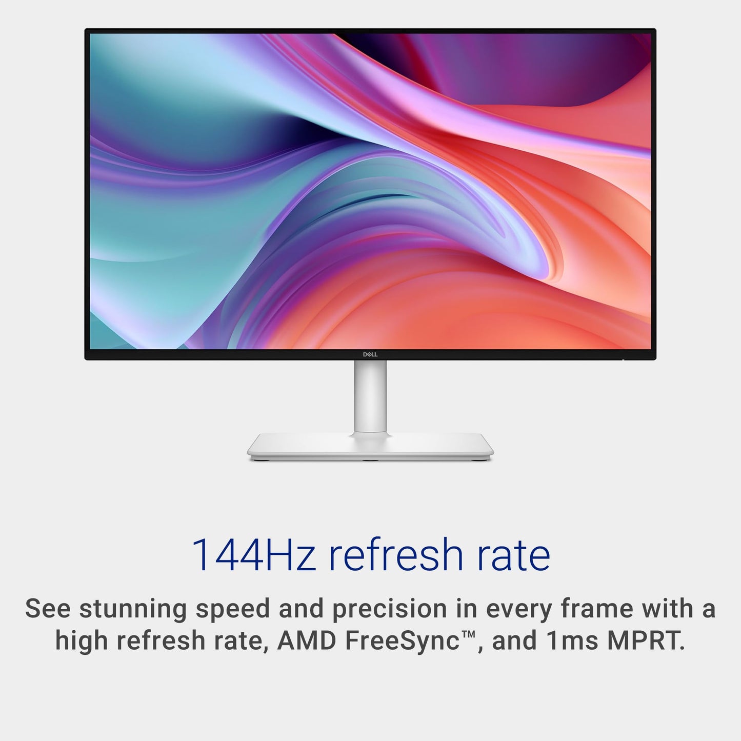 Dell 24 Plus Monitor - S2425HSM - 23.8-inch FHD (1920x1080) 144Hz 1ms Display, 2 x 3W Speakers, HDMI Connectivity, Height/Tilt/Pivot/Swivel Adjustability, AMD FreeSync - Ash White