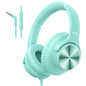 Wired Headphones with Mic, Over-Ear 3.5mm Corded Headphone for School Black