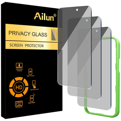 Ailun 3 Pack Privacy Screen Protector for iPhone 16 Pro Max, Tempered Glass