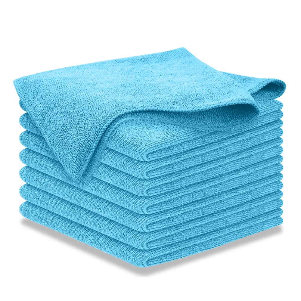 USANOOKS Microfiber Cleaning Cloth Grey - 12 Pcs (12.5"x12.5") - High Performance - 1200 Washes, Ultra Absorbent Microfiber Towel Weave Grime & Liquid for Streak-Free Mirror Shine - Car Washing Cloth