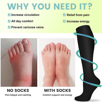 Copper Compression Socks 15-20 mmHg for Men & Women 8 Pairs – Circulation Support for Nurses, Travel, Running, Hiking, Soccer