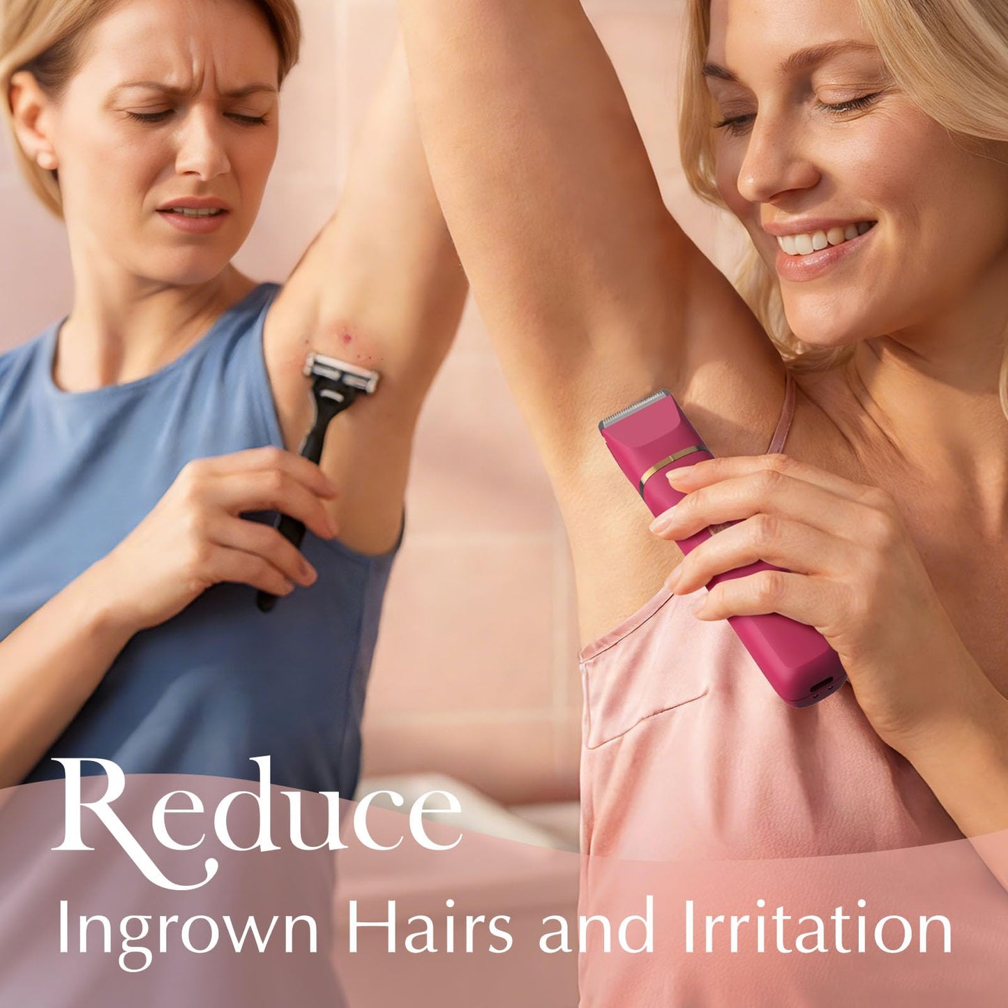 Risina 2-in-1 Bikini Trimmer for Women, Women's Electric Razor, Face Shaver
