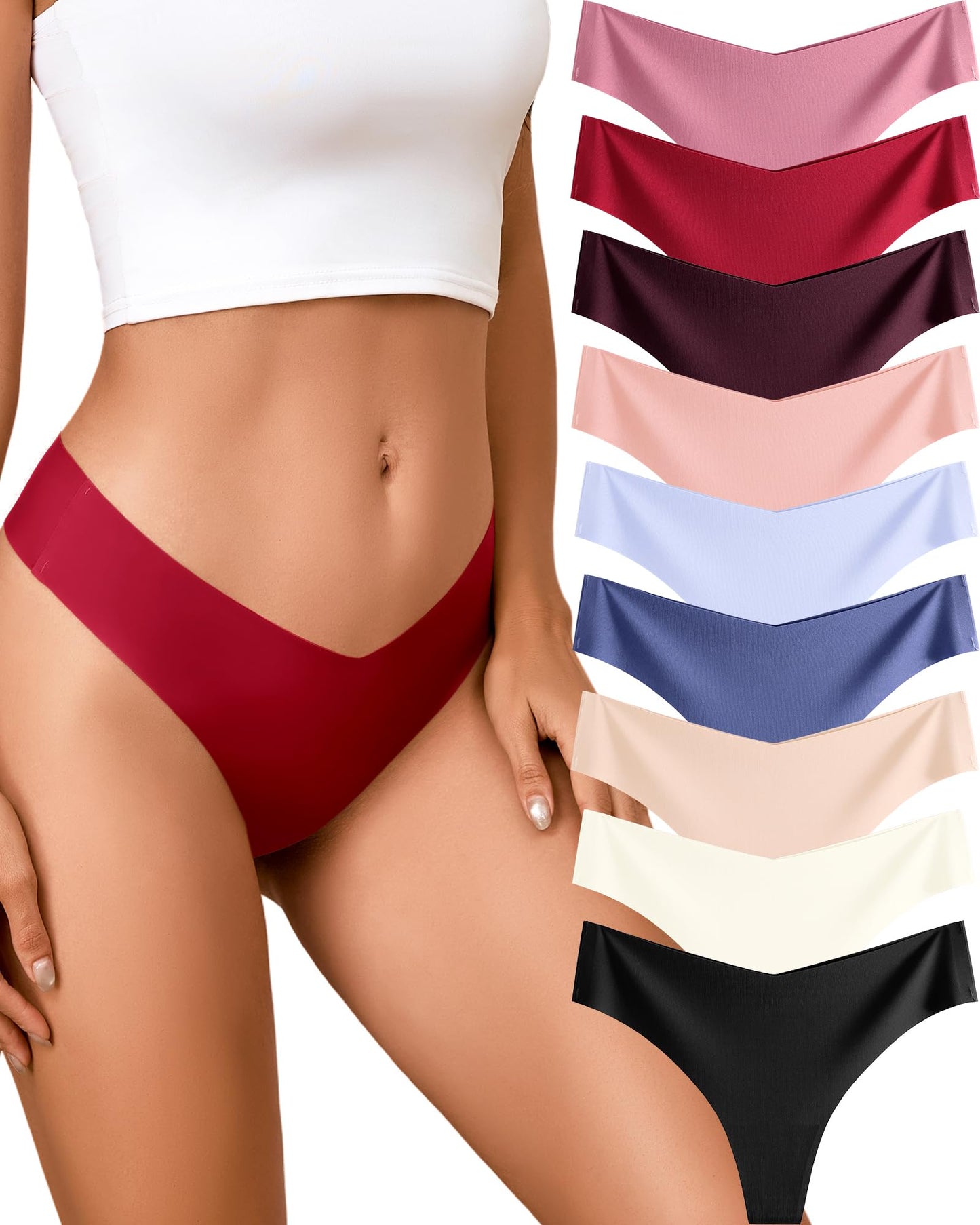 Take Talk Underwear Womens 9 Pack Seamless Thongs No Show Workout Panties