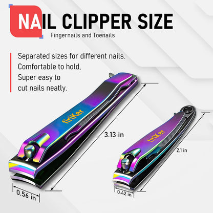 firiKer Nail Clippers with Nail File,Fingernail Clipper,Toe Nail Clippers