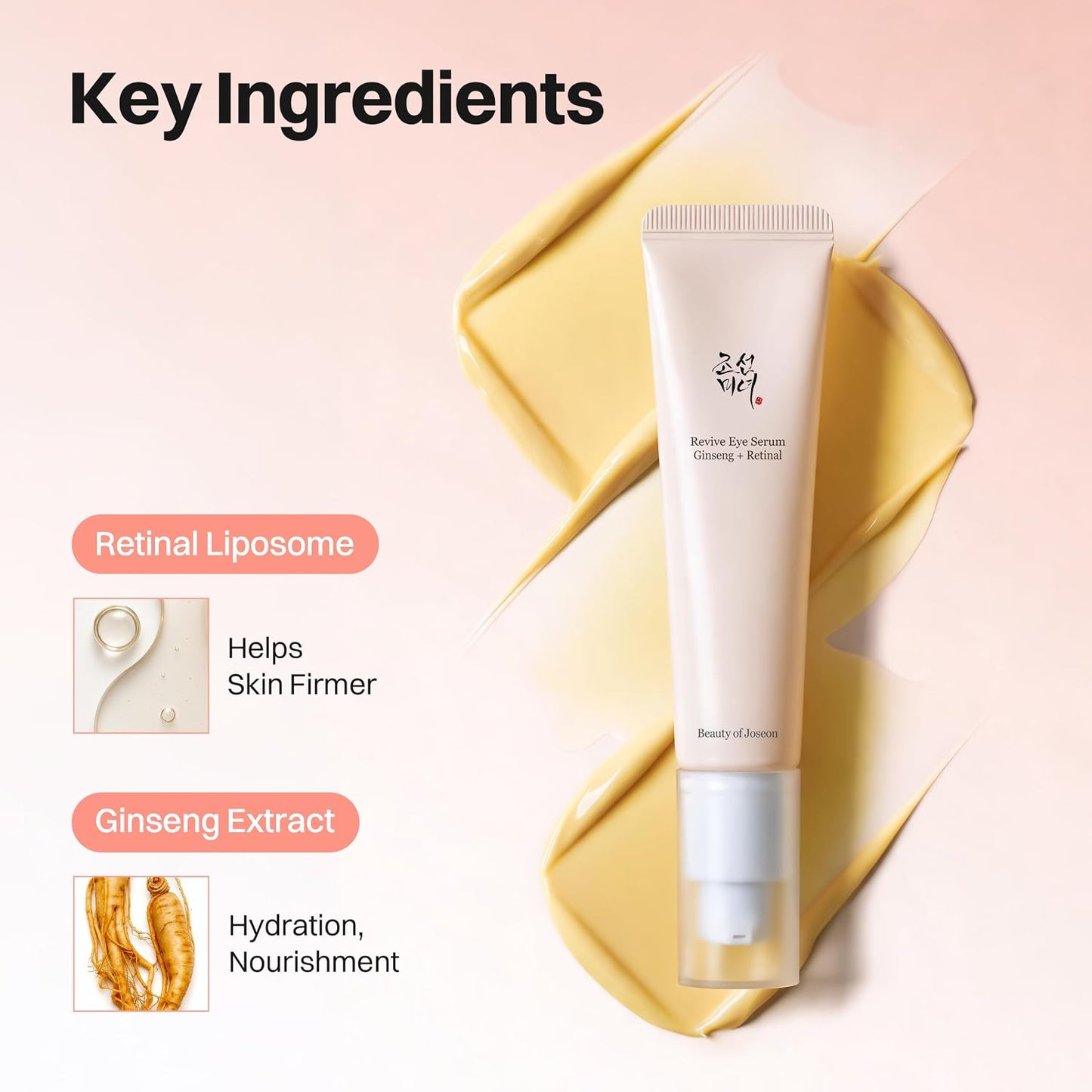 Beauty of Joseon Revive Eye Serum with Retinal Niacinamide Correction for Puffy Eye Bags Fine Lines Dark Circles Wrinkles, Korean Skin Care 30ml, 1.01 fl.oz