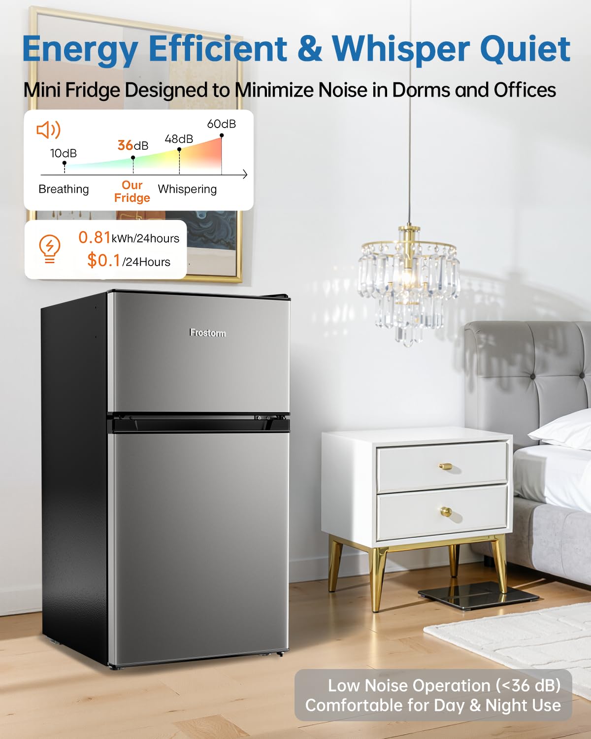 3.2 Cu Ft Mini Fridge with Freezer, Single Door Upright Freezer