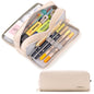 CICIMELON Large Capacity Pencil Case 3 Compartment Pouch Pen Bag for School Teen Girl Boy Men Women (Pink)