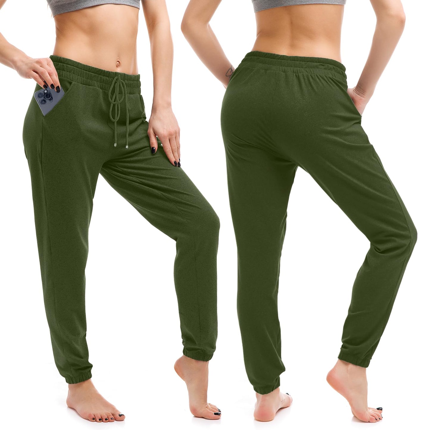 Walifrey Joggers with Pockets, Drawstring Sweatpants Women