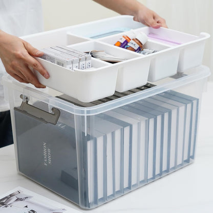 Citylife 6Qt 4Packs Clear Craft Organizers and Storage BOX, Sensory Bins