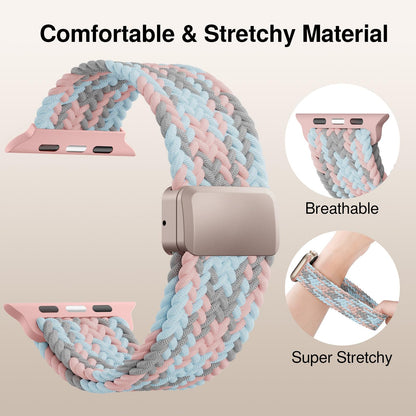 Braided Stretchy Magnetic Band Compatible with Apple Watch Bands Women Men