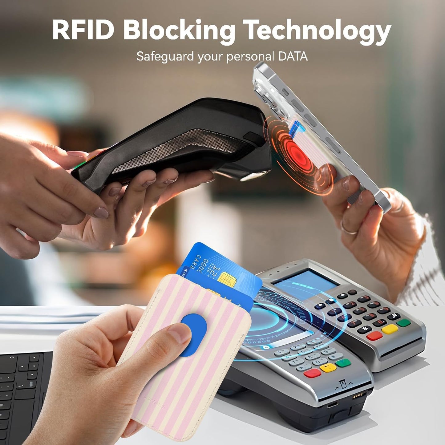 Magnetic Wallet Cell Phone Card Holder for Phone Case with Mag-Safe