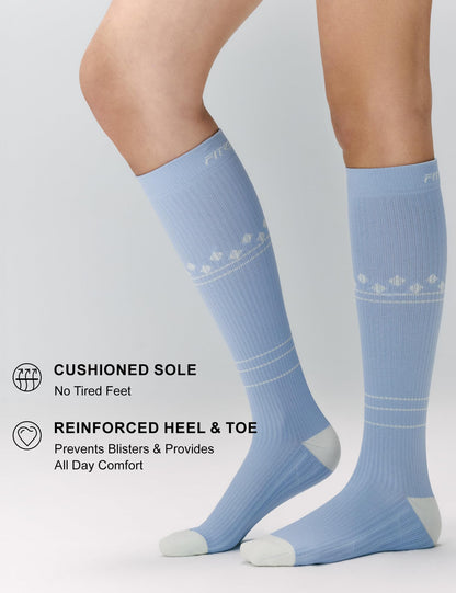 FITRELL 3 Pairs Compression Socks for Women and Men 20-30mmHg-Circulation Support Socks