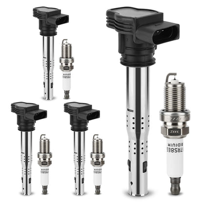 UF667 Ignition Coil & ILZFR6D11 Double Iridium Spark Plug for BMW 2.5-6.0L