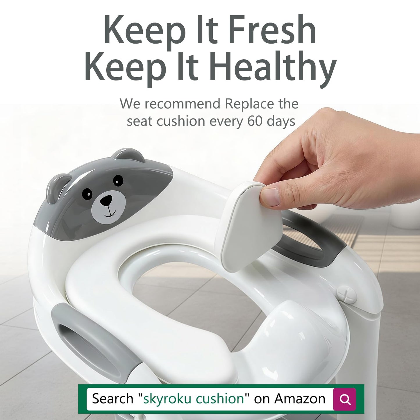 Potty Training Toilet for Toddlers, 2-in-1 Potty Training seat, Anti-Slip