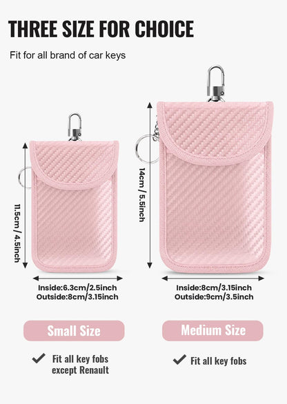 Faraday Pouch for Car Keys, Faraday Bag, Car RFID Signal Blocking Holder, Key Fob Protector, Key fob cage Block Signal Anti-Theft Fob Case Red,M