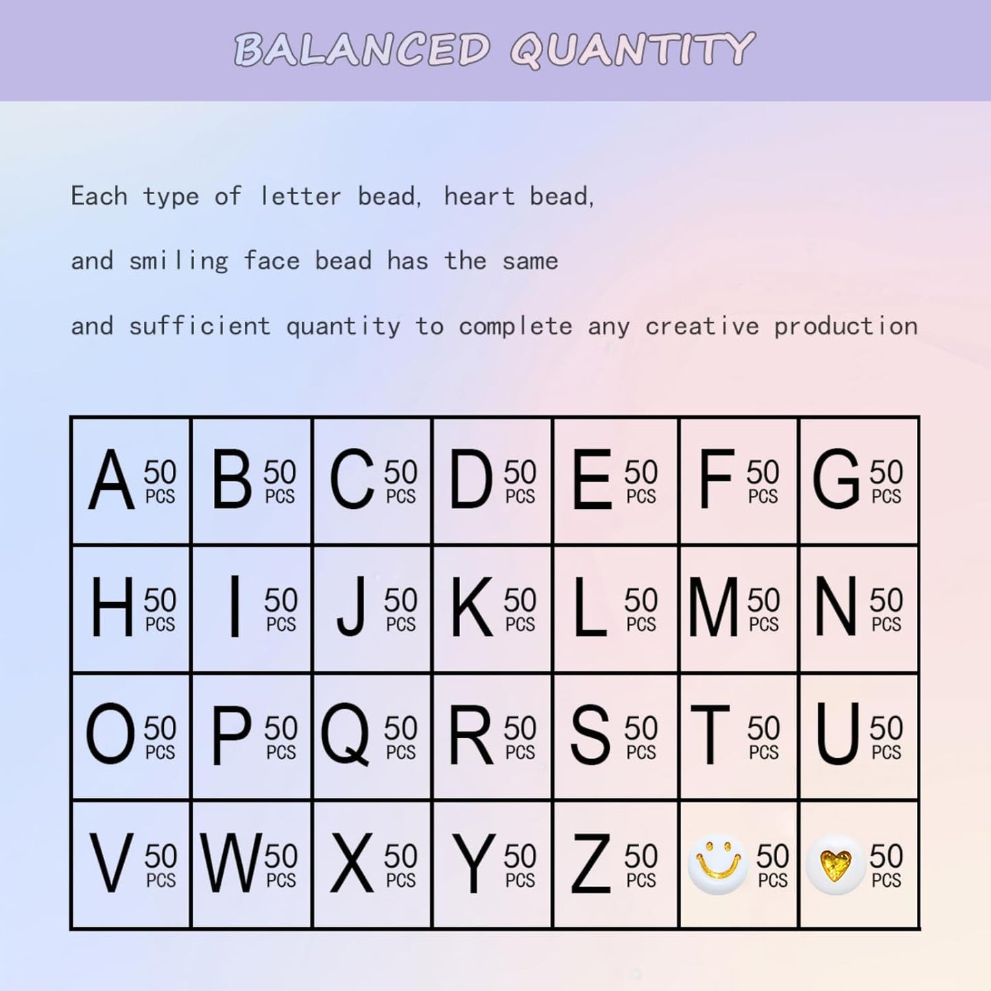 Looconi 810pcs Gold Letter Beads Square 6x6mm White Cube Acrylic Alphabet A-Z with Heart Pattern and Crystal Line for Jewelry Making