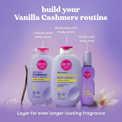 eos 24H Moisture Travel Body Lotion- Vanilla Cashmere, 2.5 fl oz
