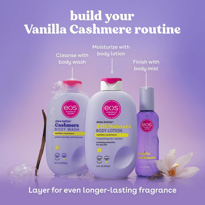 eos Cashmere Body Wash- Vanilla, Creamy Gel with Shea Butter, 16 fl oz