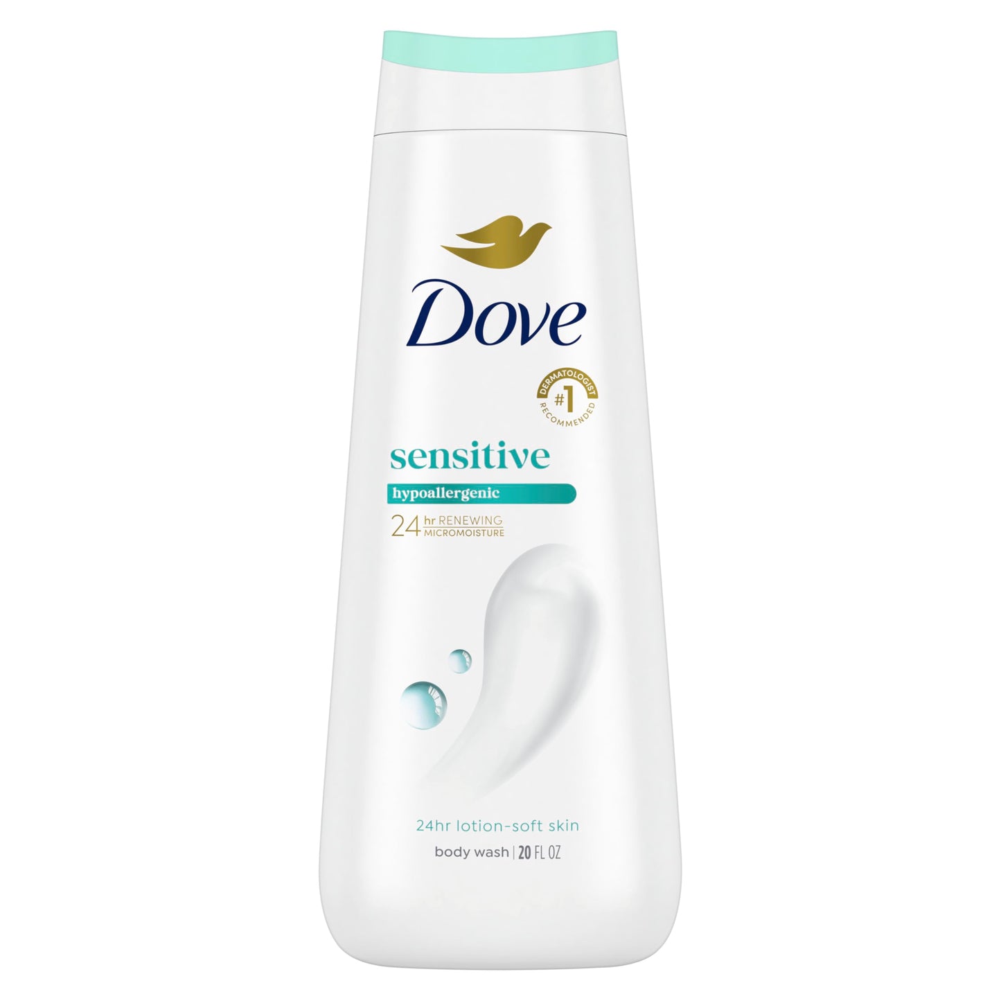 Dove Sensitive Skin Body Wash, 24hr Lotion-Soft Skin, 30.6 oz
