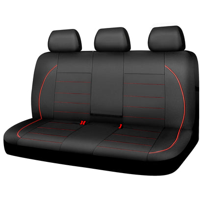 CAR PASS Universal FIT Piping Leather Car Seat Cover, for suvs,Van,Trucks,Airbag Compatible,Inside Zipper Design and Reserved Opening Holes (Full Set, Black and Red)