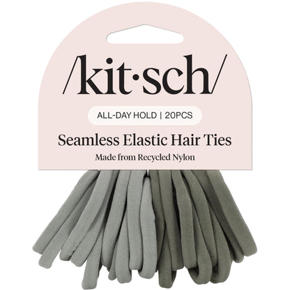 Kitsch Elastic Hair Ties No Damage | Stretchable Hair Bands - Neutral 12pcs
