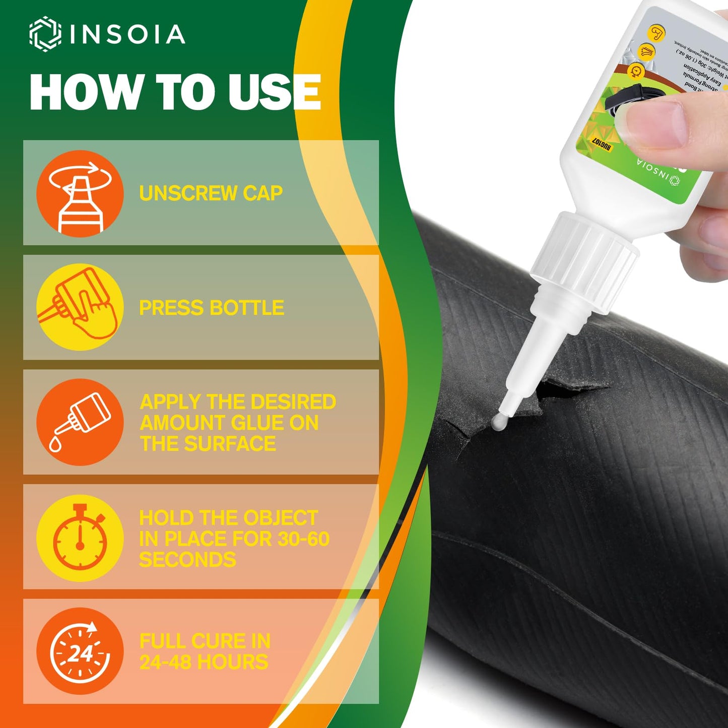 INSOIA Super Medium CA Glue, 20g, Strong Bond, with Precision Tips