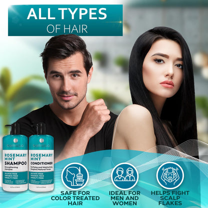 Caffeine Shampoo and Conditioner Set - Volumizing Products for Women and Men - Thickening, Volume Boosting Formula for Thinning and Fine Hair - Sulfate Free, No Parabens - Hydrating, Salon Grade