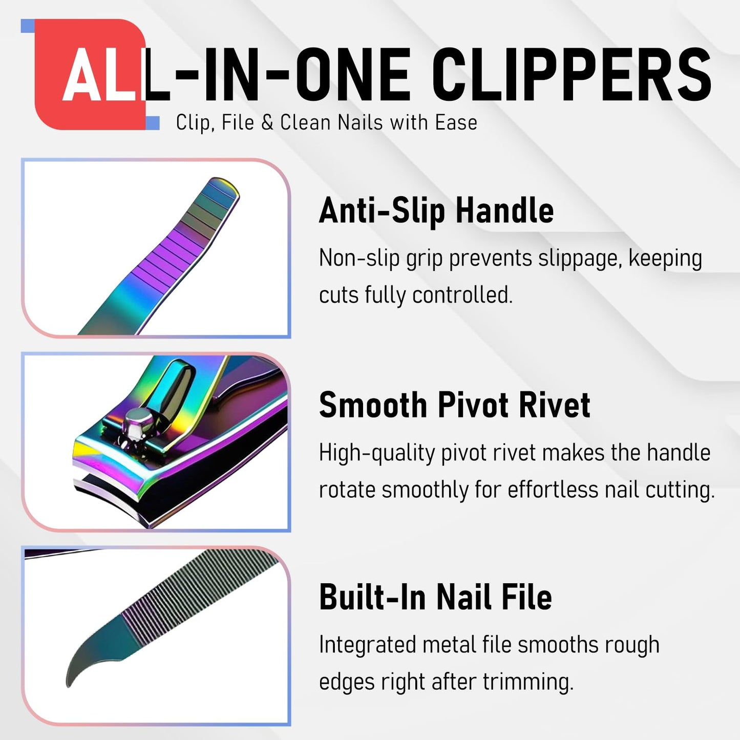 firiKer Nail Clippers with Nail File,Fingernail Clipper,Toe Nail Clippers