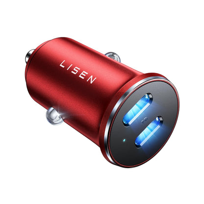 LISEN 90W USB C Car Charger USB C Fast Charge, 45W PD&QC 3.0 Fast Car Charger