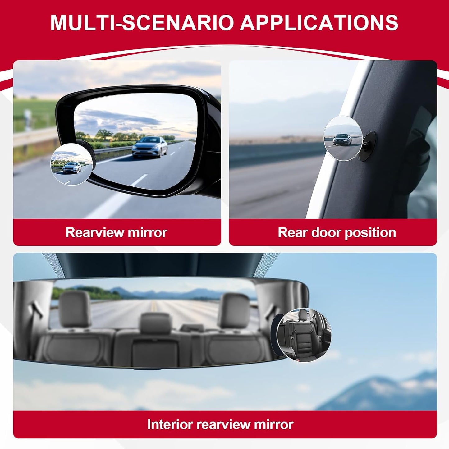 LivTee Blind Spot Car Mirror, HD Glass Frameless Convex Side Mirror Blindspot, Wide Angle Rear View Mirrors for SUVs, Trucks and RVs - Car Accessories