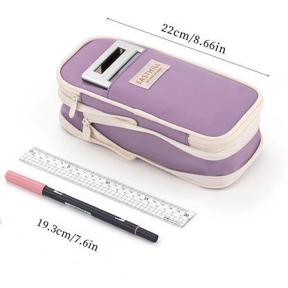 EASTHILL Big Capacity Pencil Case Large Pencil Pouch Stationery Pen Bag for Teen Girls-Green