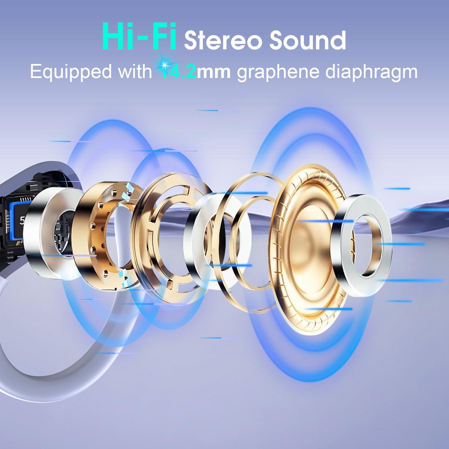 Wireless Earbuds 75H Bluetooth 5.4 Sport Headphones with Earhooks, Black