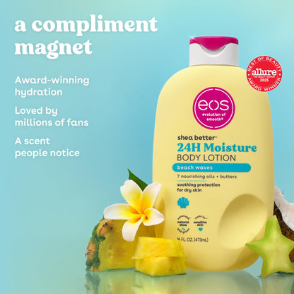 eos Shea Better Body Lotion- Vanilla Cashmere, 24-Hour Moisture, 16 fl oz