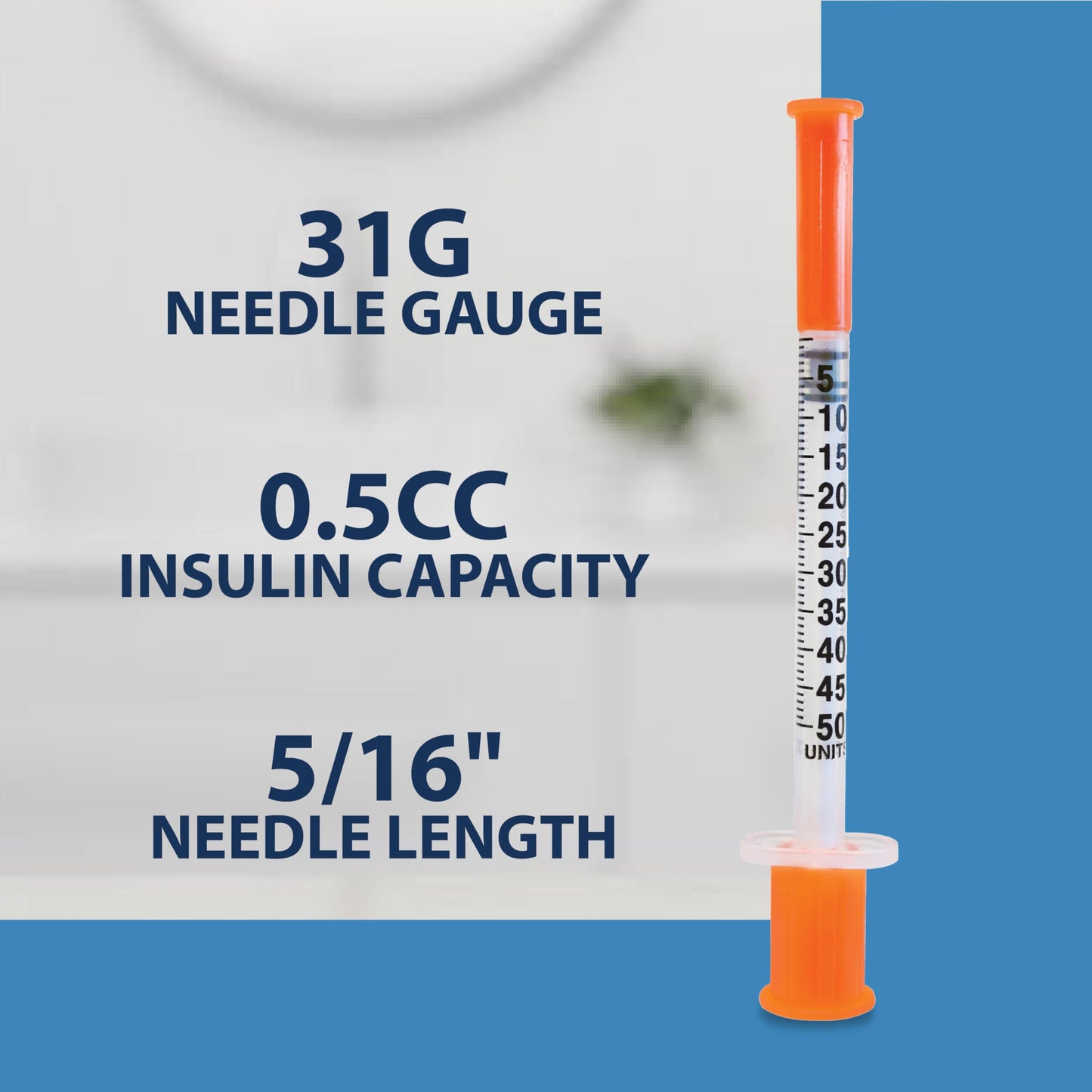 TRUEplus Single-Use Insulin Syringes, 31G, 0.3cc, 5/16 Inch, 100 Count