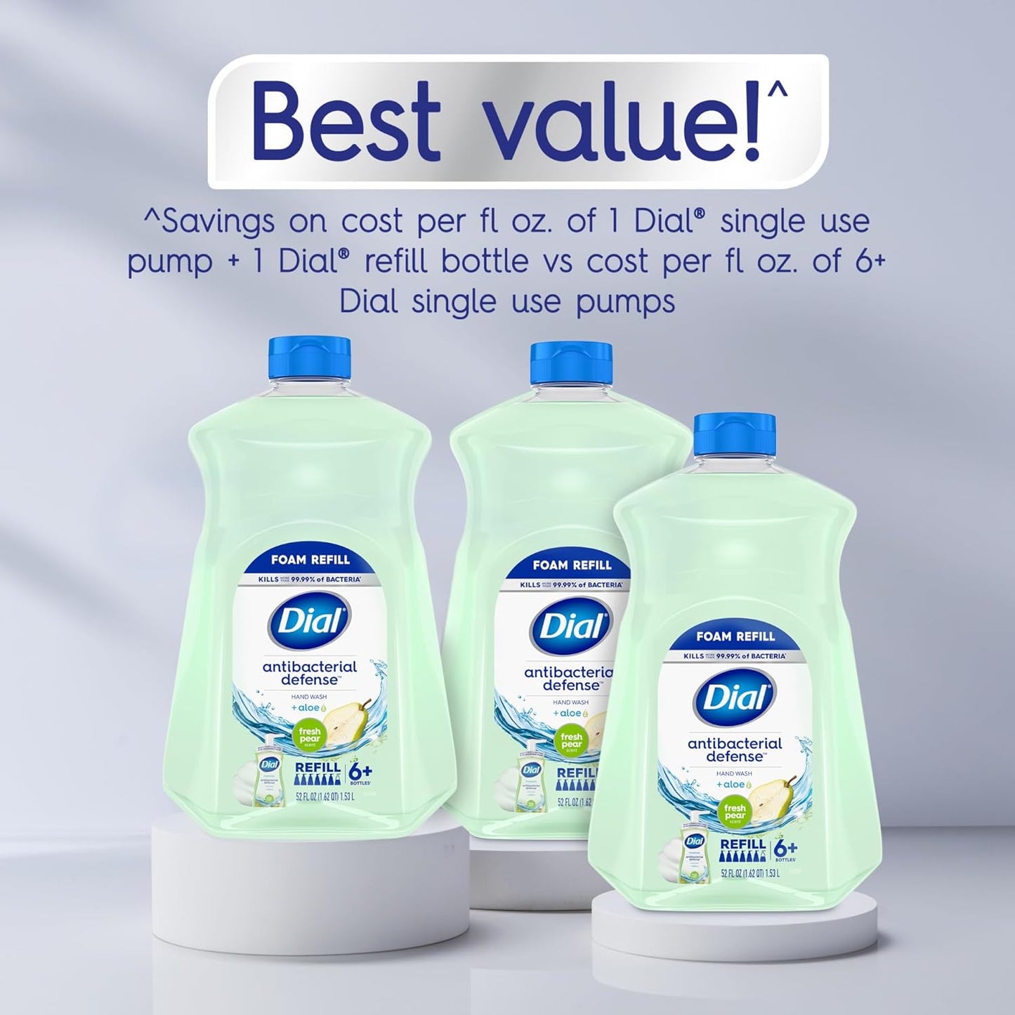 Dial Antibacterial Defense Foaming Hand Soap Refill, Spring Water, 52 Fl Oz