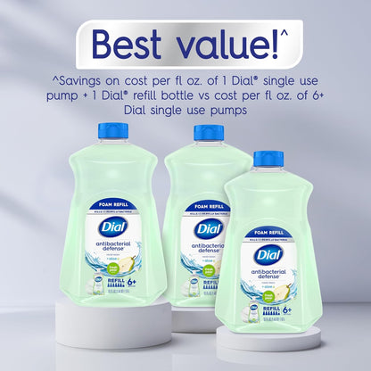 Dial Antibacterial Defense Foaming Hand Soap Refill, Spring Water, 52 Fl Oz
