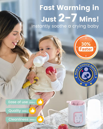 Grownsy 8-in-1 OG Fast Bottle Warmer with Timer, Gray