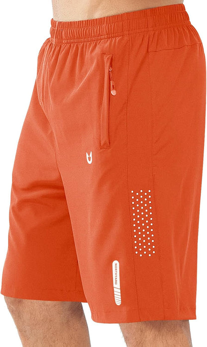 NORTHYARD Men's Athletic Running Shorts Gym Workout 7"/9"/5" Zipper Pockets