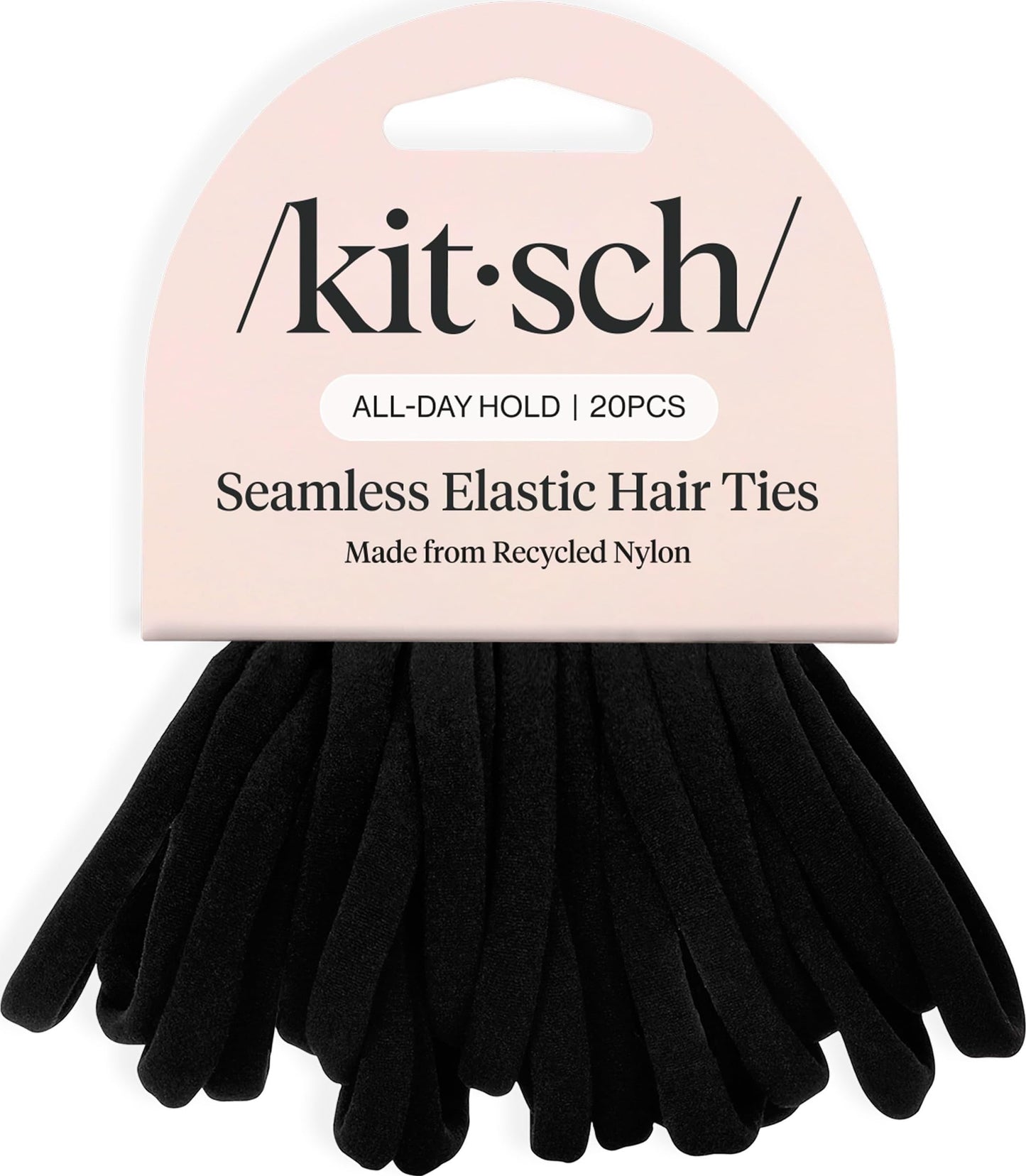 Kitsch Elastic Hair Ties No Damage | Stretchable Hair Bands - Neutral 12pcs