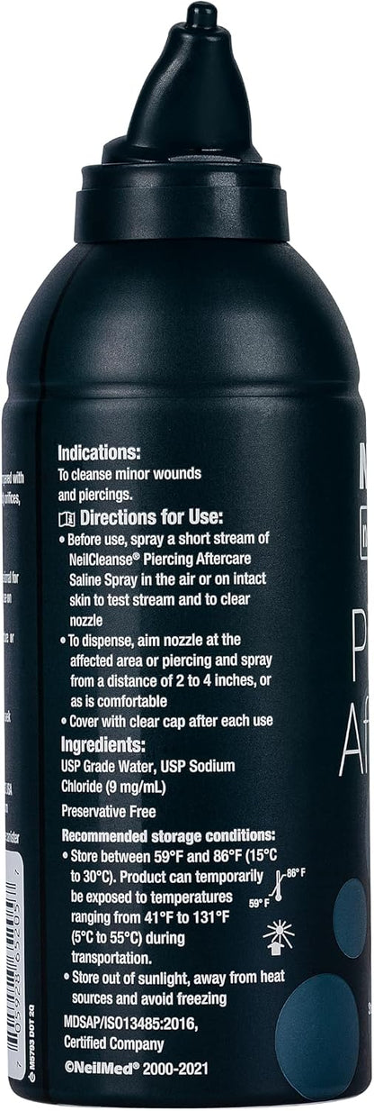 NeilMed NeilCleanse Piercing Aftercare, Fine Mist, 6.3 Fluid Ounce