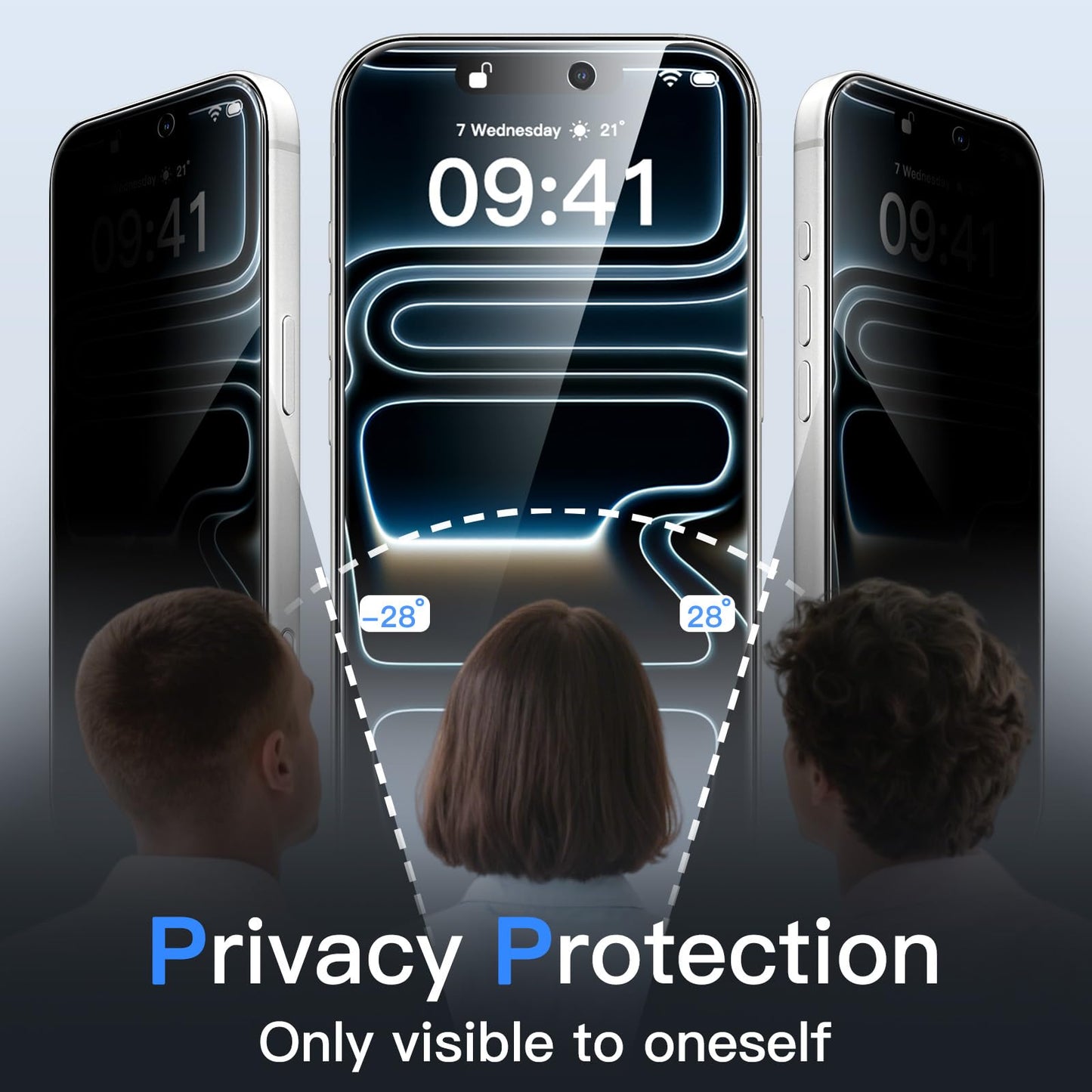 JETech Privacy Screen Protector for iPhone 17 Pro Max, 2-Pack