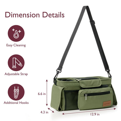 Momcozy Universal Stroller Organizer with Insulated Cup Holder
